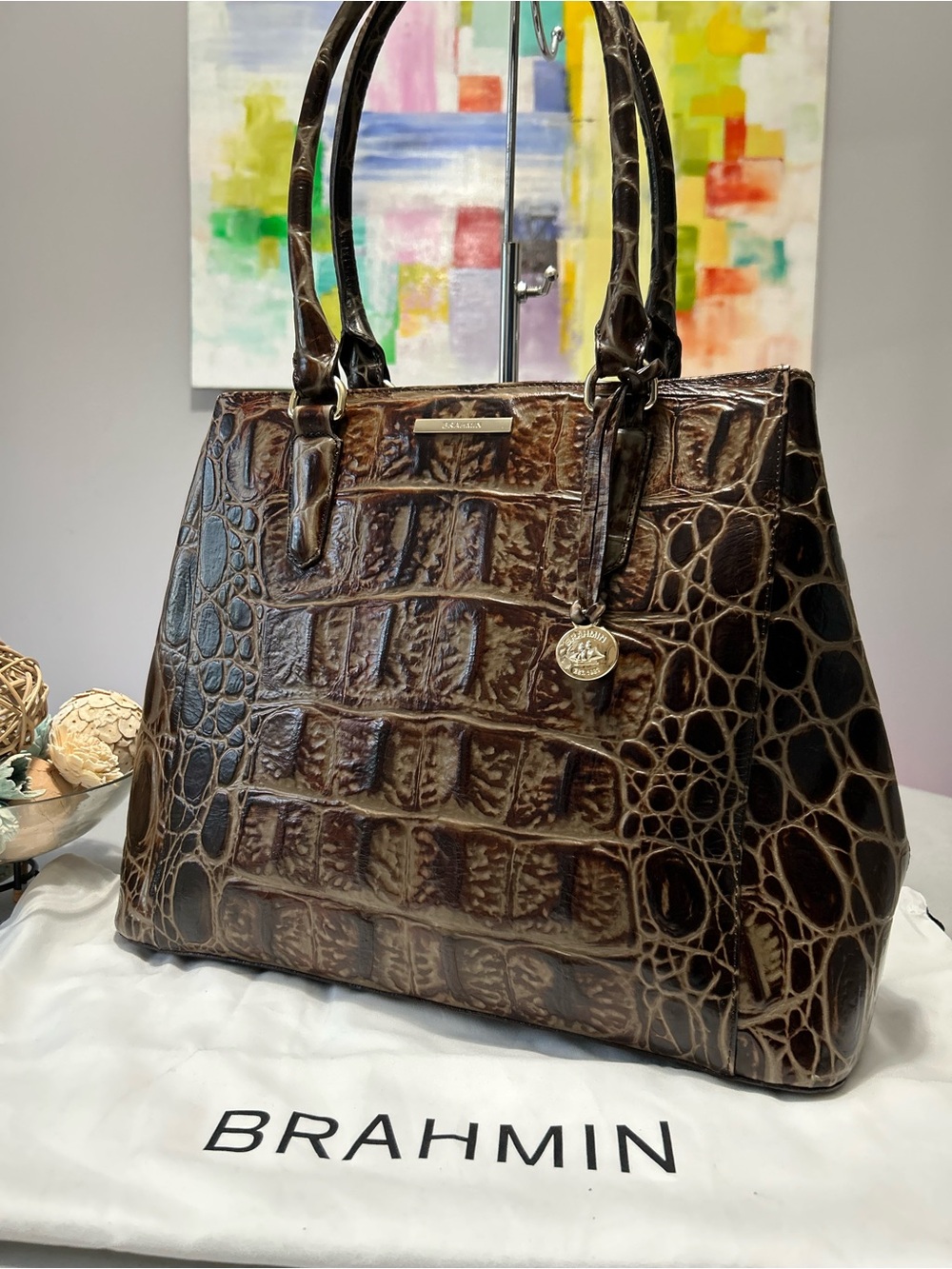 Brahmin Joan Espresso Orinoco Tote